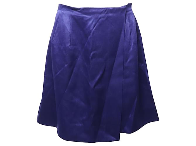 Falda estilo cruzado Diane Von Furstenberg en acetato azul real Fibra de celulosa  ref.689840