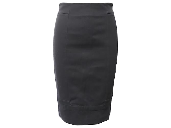 Diane Von Furstenberg Knee Length Pencil Skirt in Black Cotton  ref.689843