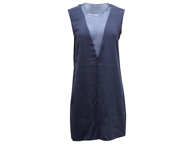 Joseph Colorblock Deep V Shift Dress in Navy Blue Polyester  ref.689861