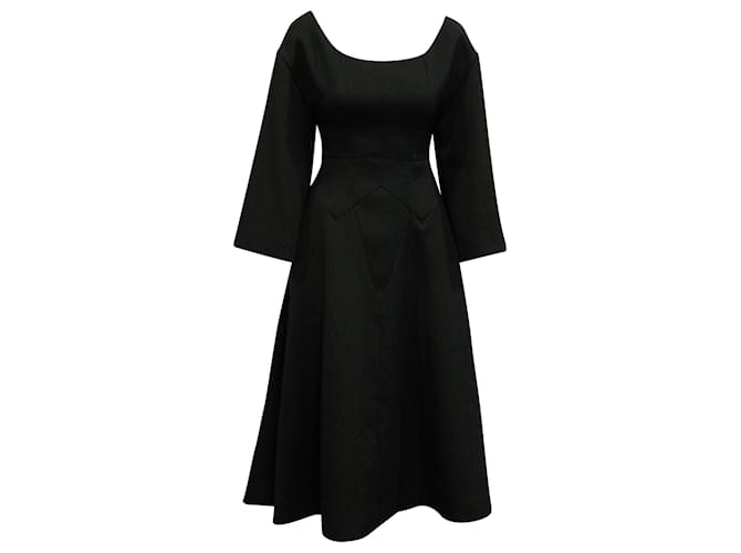 Autre Marque Emilia Wickstead – Langärmliges Kleid aus schwarzem Polyester  ref.689863