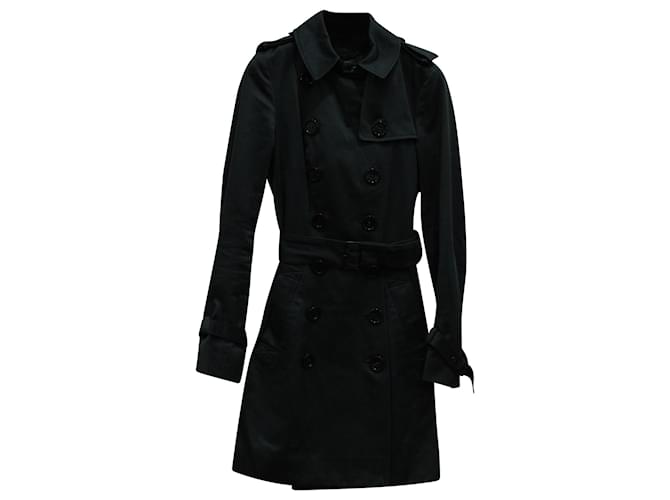 Burberry Belted Double-Breasted Trench Coat in Midnight Blue Wool Blend Navy blue  ref.689912