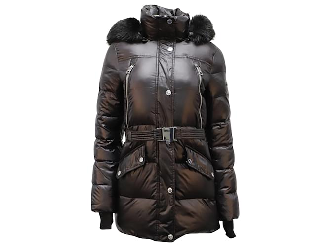 Gooey Tranquility overse Michael Kors Faux Fur Hooded Quilted Jacket in Black Polyester ref.689971 -  Joli Closet