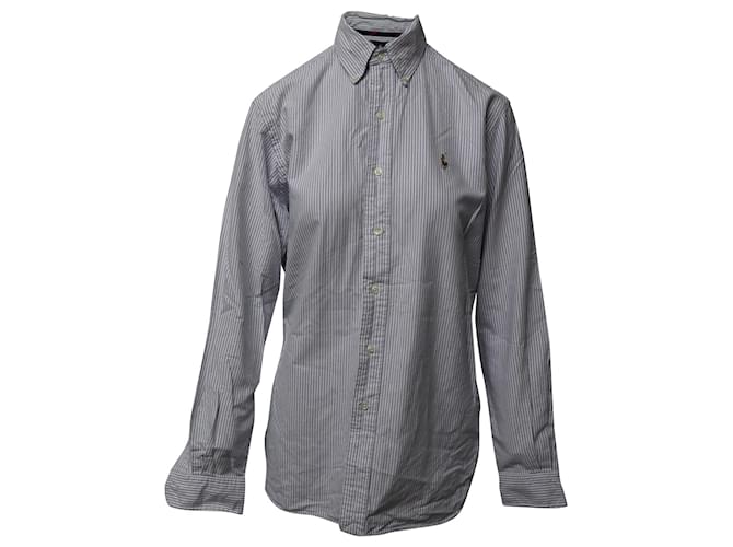 Ralph Lauren Chemise boutonnée à rayures en coton bleu clair  ref.689985