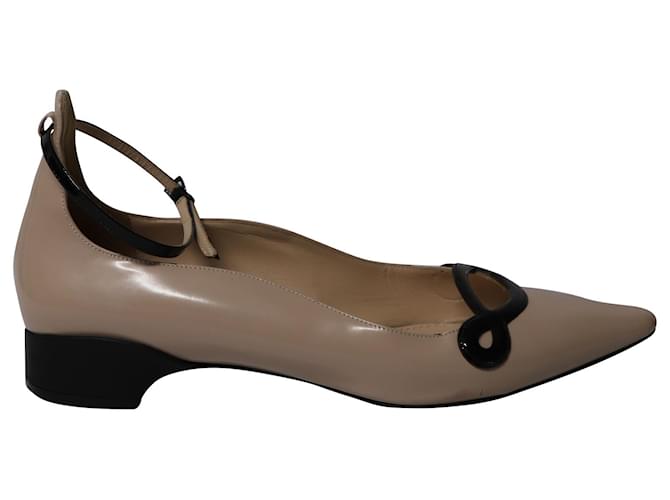 Autre Marque Fabrizio Viti Cut Out Ballet Flats in Pink Patent Leather  ref.690006