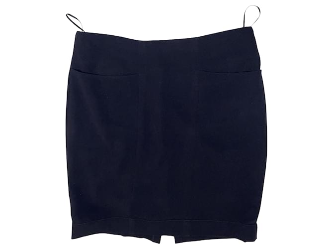 Chanel Skirts Navy blue Polyester Triacetate  ref.690203