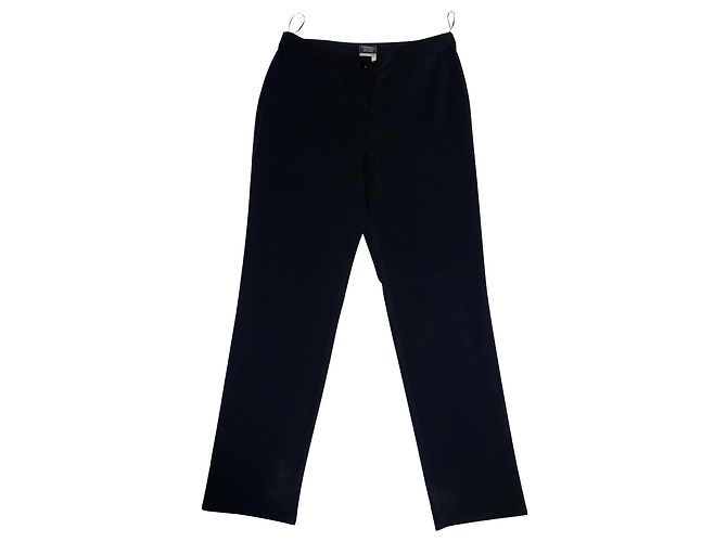 Chanel Uniform Hose lang schwarz Baumwolle