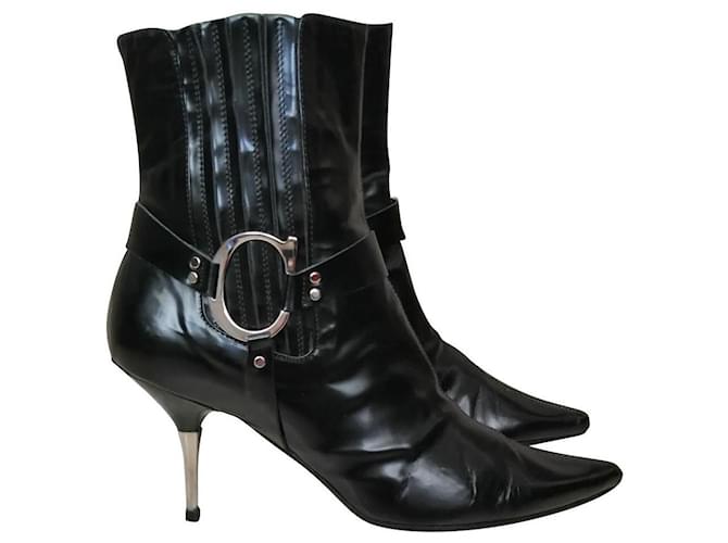 Dior botas de tornozelo Preto Couro  ref.690281