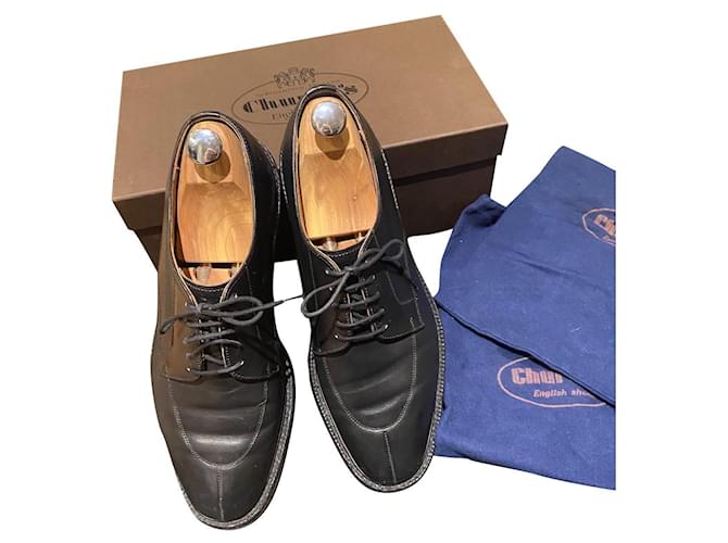 Black Church's Derby shoes Leather  ref.690282