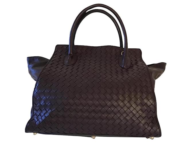 Bottega Veneta Intrecciato Handbag Brown Leather  ref.690291
