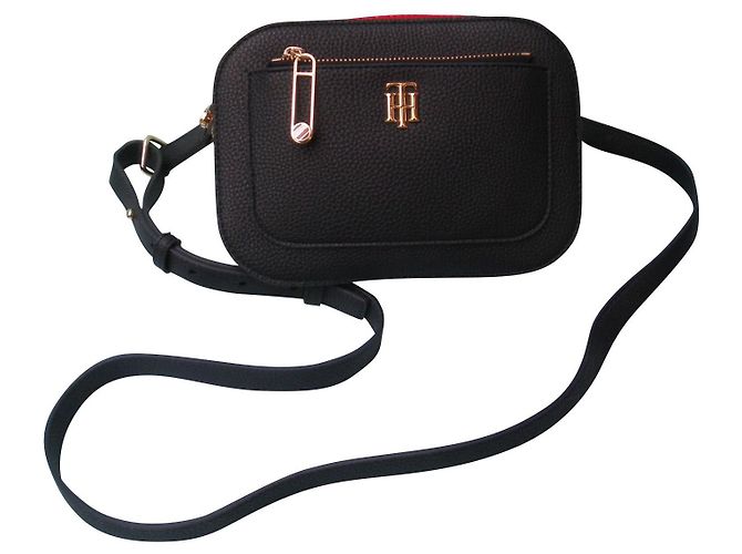 Borsa a mano Tommy Hilfiger in pelle nera Nero