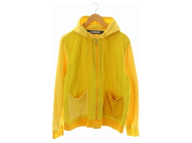 *JACQUEMUS color combination zip hoodie long sleeves M yellow yellow/HK OS SH men's [vector old clothes] 220915 Cotton  ref.690475