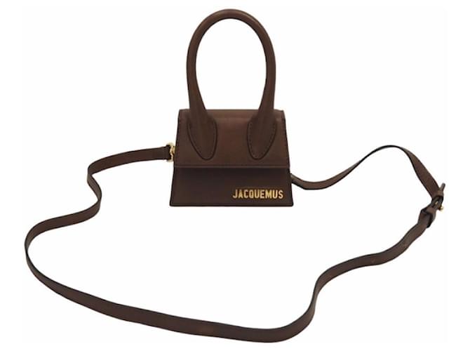*Jacquemus Jackmus mini sac à bandoulière sac à main pochette Le Chiquito marron foncé dames utilisé 39501 Cuir  ref.690488
