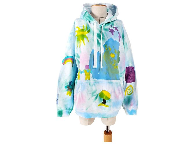 Alexander McQueen Moletom com Capuz Earth Up Tie-Dye Azul Algodão Multicor