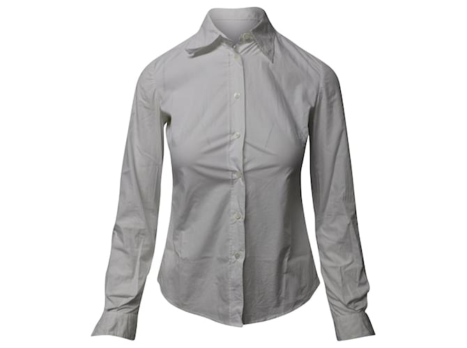 Miu Miu Button-down Shirt in White Cotton   ref.690627