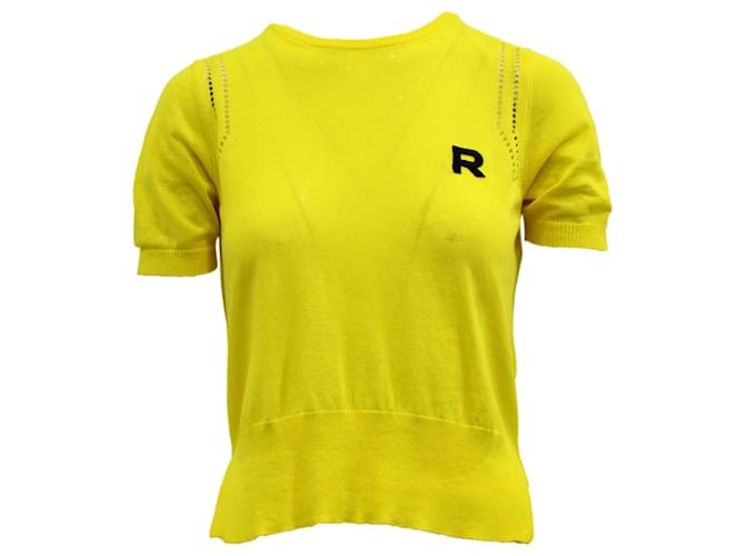 Rochas Knitted T-shirt in Yellow Cotton  ref.690730