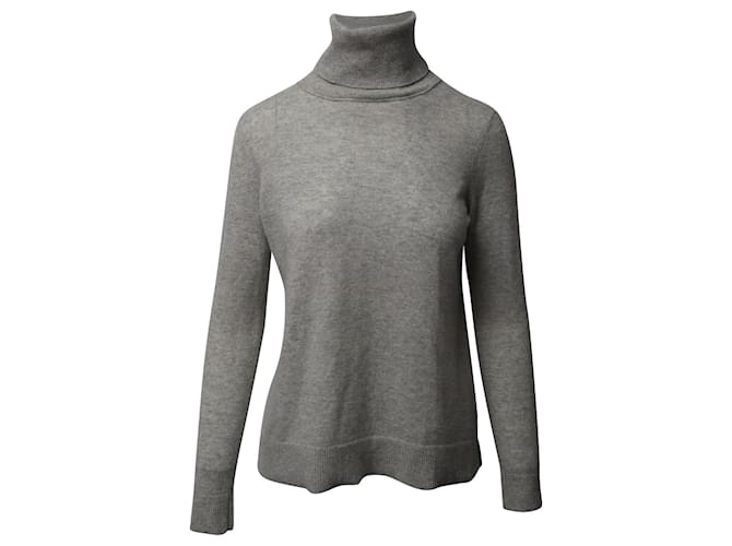 Vince Double Slit Turtleneck Sweater in Grey Cashmere Wool  ref.690796
