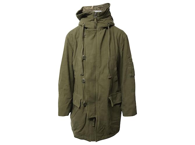 Vince Hooded Parka in Army Green Cotton  ref.690825