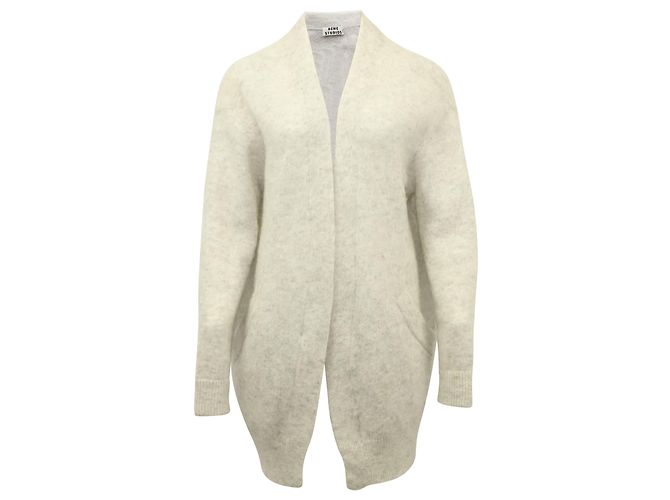 Acne Studios Raya Cardigan em lã creme Branco Cru
