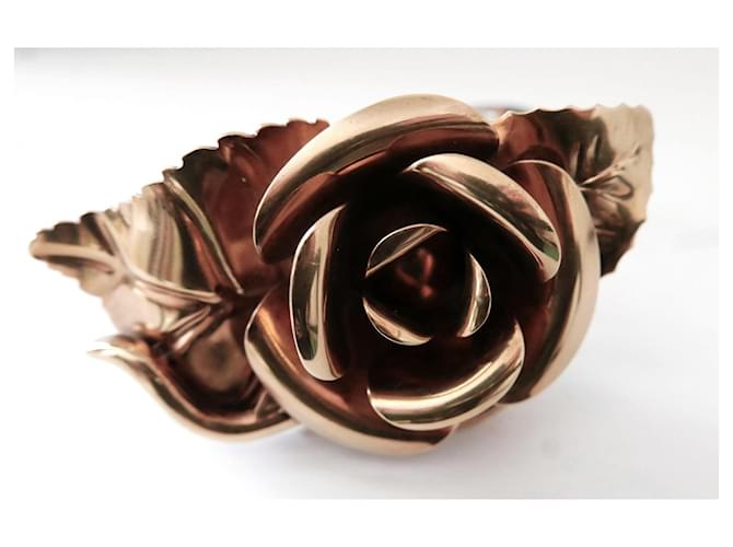 Prada AW16 Golden Rose Bangle Bracelet Metal Plastic  ref.690861