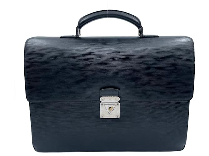 Black Epi Leather Louis Vuitton Briefcase  ref.691168