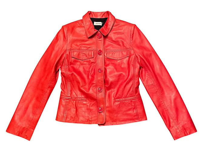 Zadig & Voltaire Jackets Red Leather  ref.691272