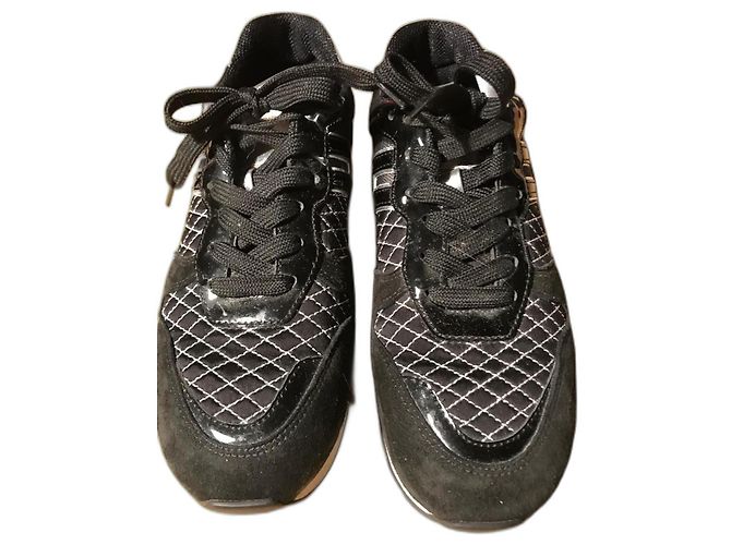 Hogan black sneakers with silver patterns