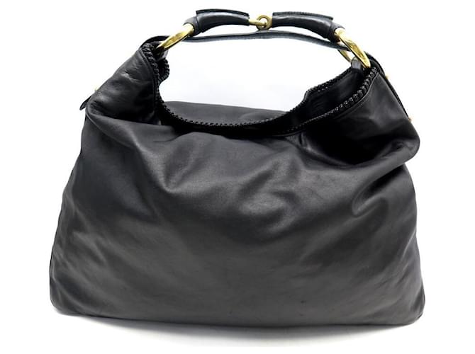Gucci handbag bag 114900 HORSEBIT HOBO L BLACK LEATHER BLACK LEATHER HAND BAG  ref.691440