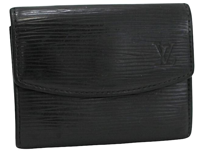 Louis Vuitton Porte-monnaie Cuir Noir  ref.691483