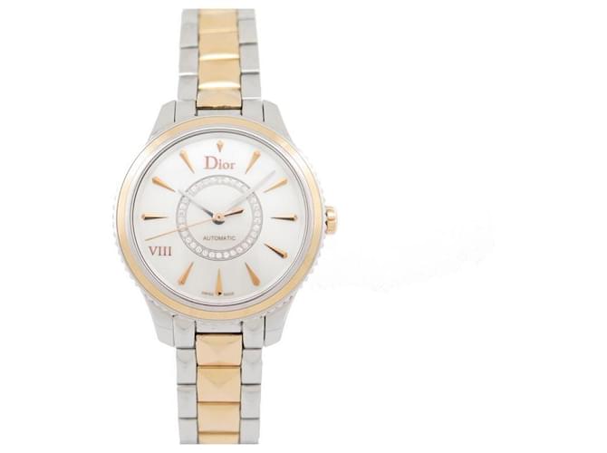 Christian Dior NEW DIOR VIII MONTAIGNE CD WATCH1521I0M001 Rose gold 18K AUTOMATIC WATCH Silvery  ref.691535