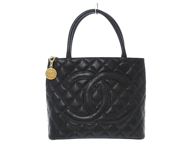 Medaillon Chanel Médaillon Black Leather  ref.691879