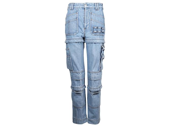Balenciaga Convertible High-Rise Jeans in Blue Cotton Denim   ref.691896