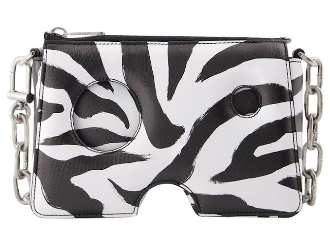Off White Burrow Zipped Pouch 20 Zebra Black White Shoulder & Hobo Bags Leather  ref.691926
