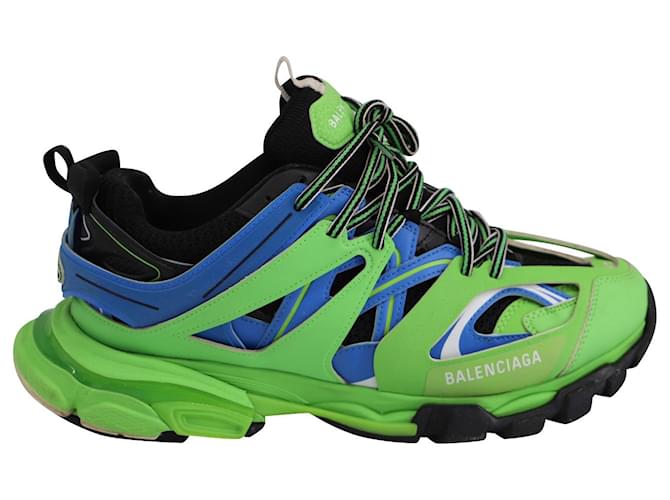 Balenciaga Color Block Track Trainers in Blue and Green in Polyurethane Multiple colors Plastic  ref.691954