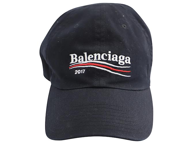 groep buurman Mijnwerker Balenciaga Political Logo Cap in Black Cotton ref.691980 - Joli Closet