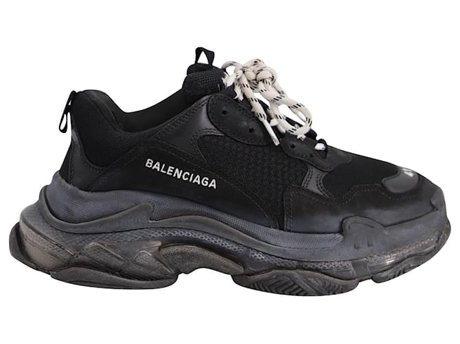 Balenciaga Triple S Clear Sole Sneakers in Black Polyester  ref.691990