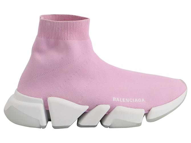 Balenciaga Speed 2.0 Recycled Knit Sneakers in Light Pink Polyester   ref.692001
