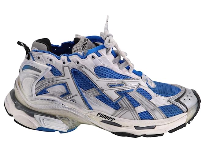 Day Balenciaga Caged Runner Sneaker in Blue Nylon  ref.692003