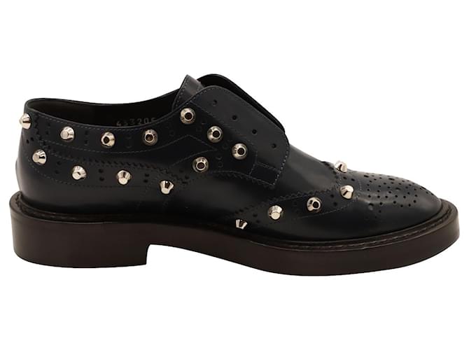 Balenciaga Studded Wing Tip Derby Loafer in Navy Blue Leather  ref.692022