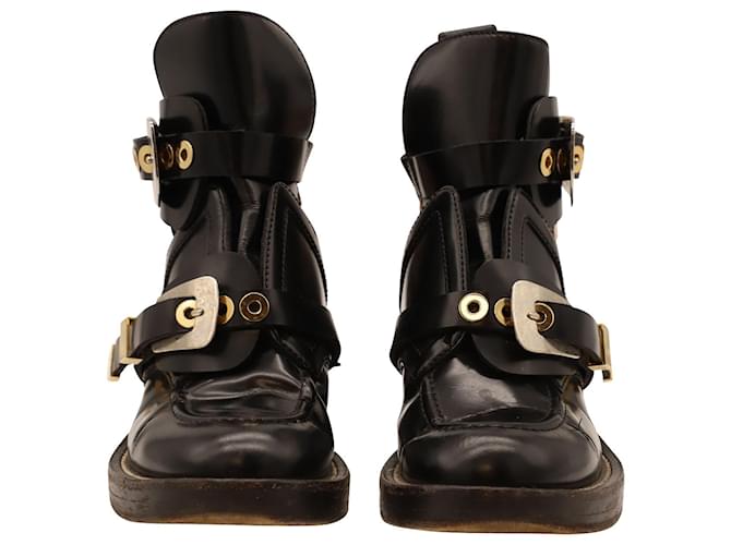 Balenciaga Ceinture Ankle Boots in Black Leather   ref.692023