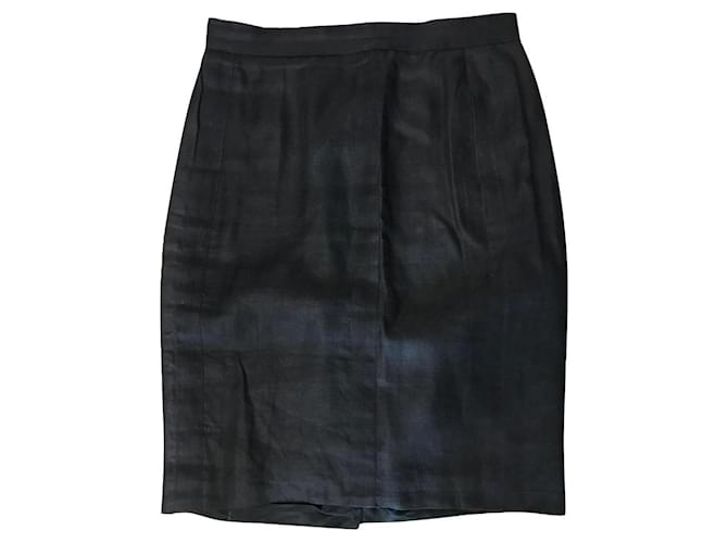 Chanel Skirts Black Linen  ref.692157
