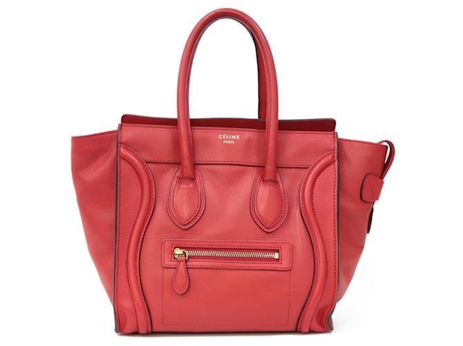 Céline Luggage Red Leather  ref.692188