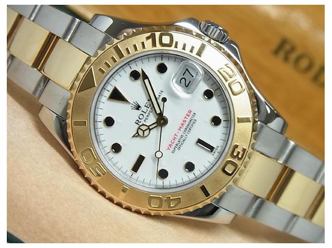 ROLEX YACHT-MASTER combination boys white Dial 68623 Mens Silvery Steel  ref.692319
