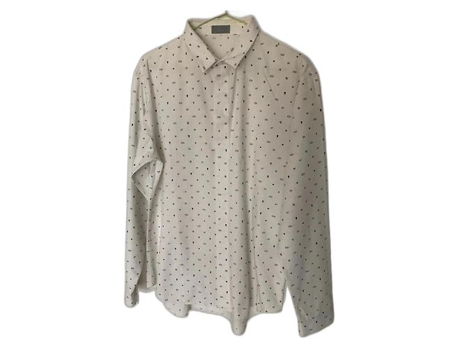 Camicia Dior Monogramma in Cotone Nero Bianco