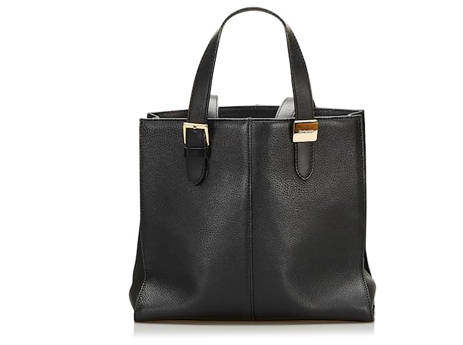 Burberry Black Leather Tote Bag Pony-style calfskin  ref.692644