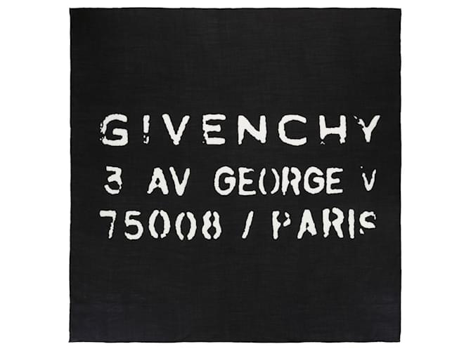 Écharpe en soie à imprimé logo Givenchy Noir  ref.692775