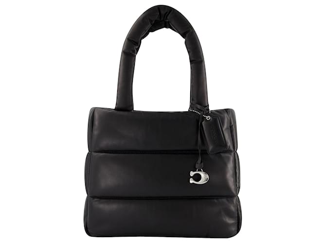 Coach PIllow Tote Bag in Black Quilted Leather  ref.692804