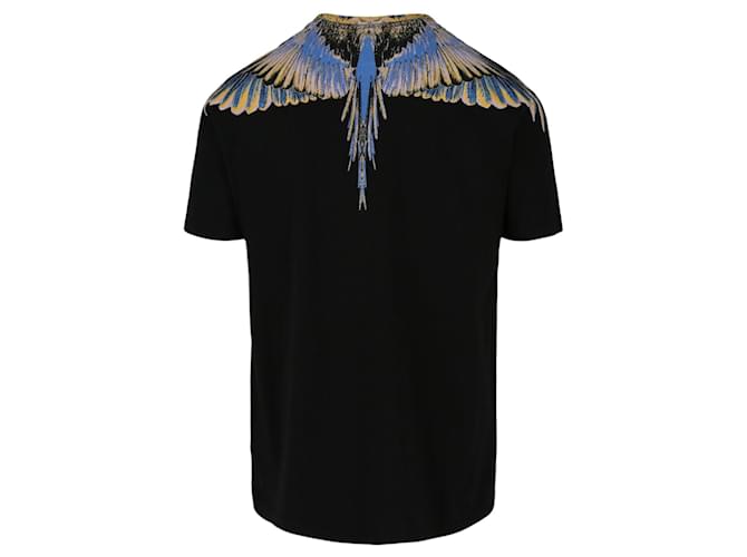Autre Marque Marcelo Burlon Printed Wings Cotton T-Shirt Black  ref.692876