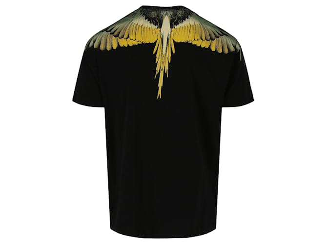 Autre Marque Camiseta de algodão com estampa de asas Marcelo Burlon Preto  ref.692883
