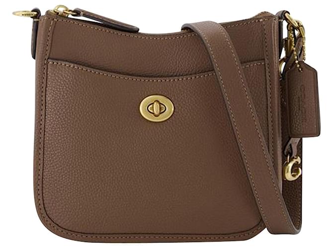 Coach Pebbled Leather Double Zip Crossbody Pouch India