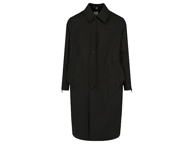 Trench long oversize Burberry Polyester Noir  ref.693255